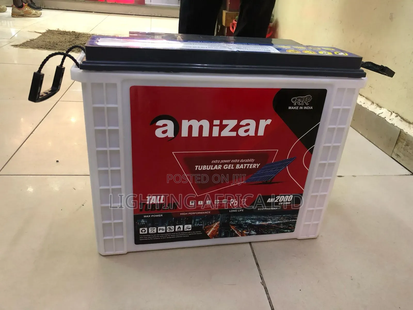Amizar 200ah Tall Tubular Gel Heavy Duty Battery