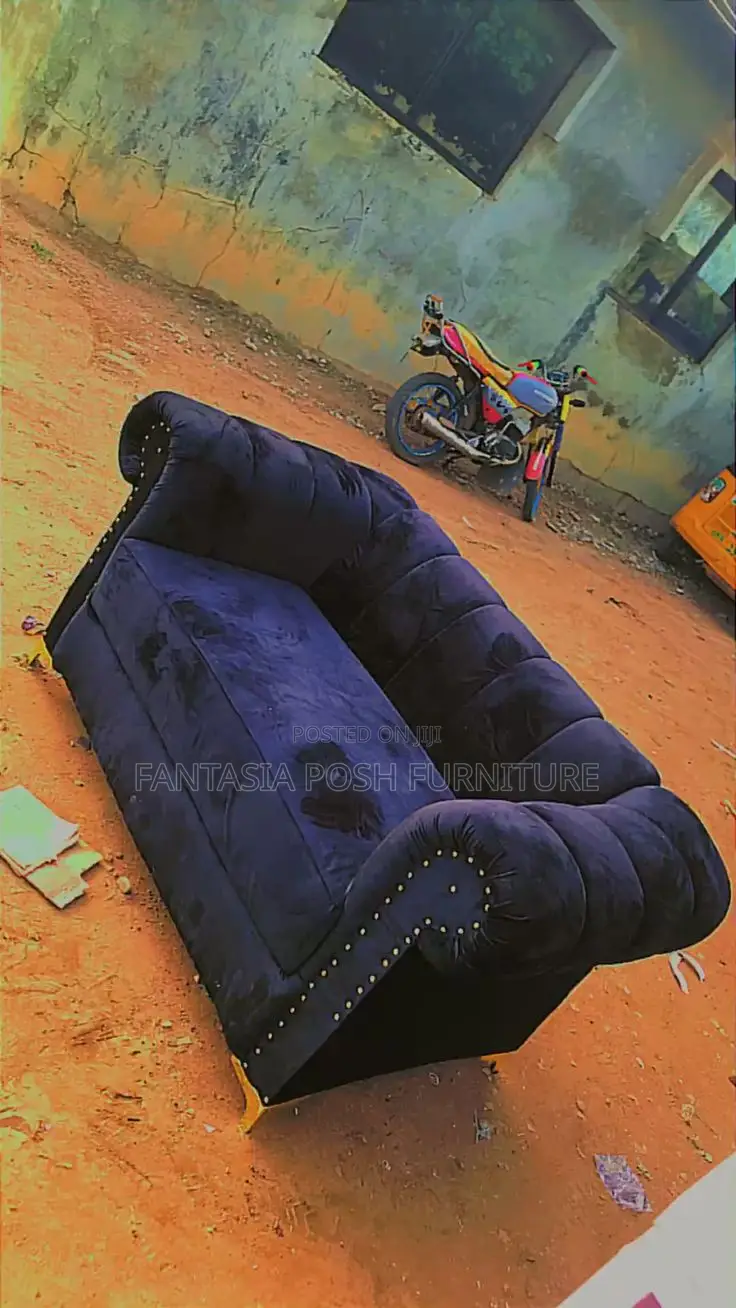 2-Seater Noir Fabric Scroll-Arm Sofa