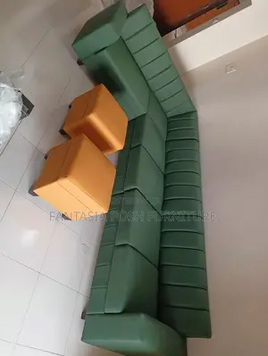 Contempo Green 6 Seater L-Shaped Sofa
