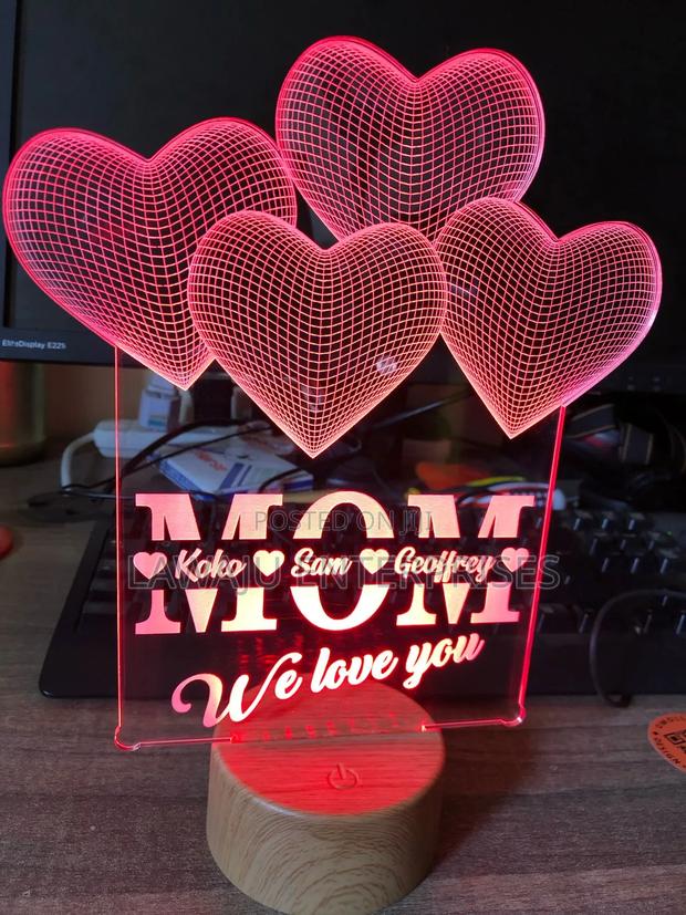 Red Personalized Acrylic Light - main view