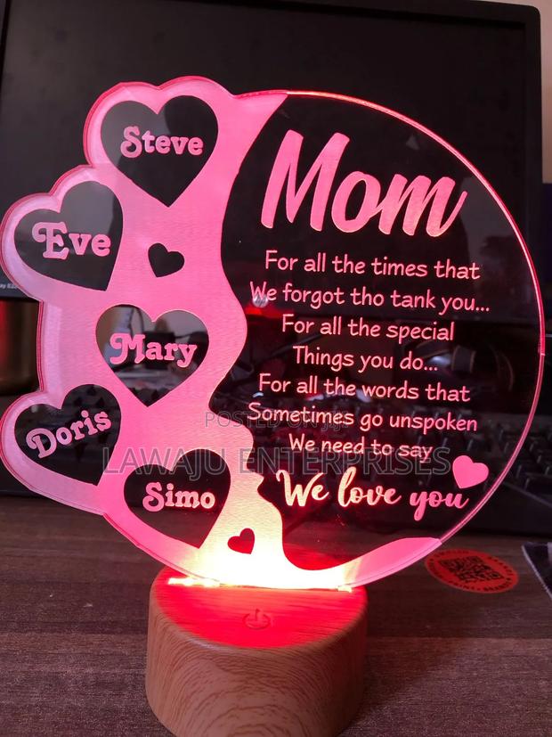 Pink Personalized Acrylic Light - main view