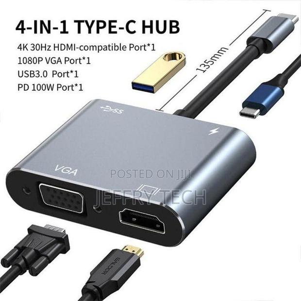 Usb 3.0 Hub Adapter Dock for Hp Dell XPS Surface Lenovo Thin - thumbnail 3