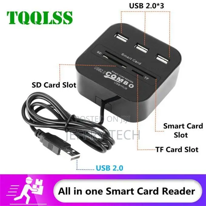 Art Card Reader for Bank Card Ic/Id Emv Sd Tf 3usb Hub In