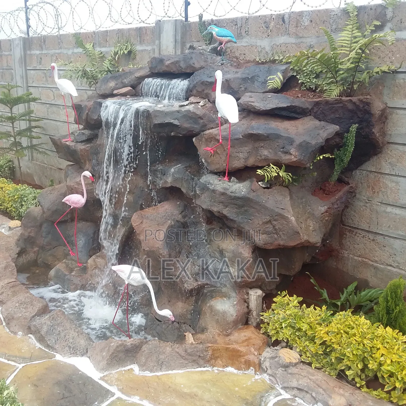 Waterfalls Fountains Fish Pound Fibreglass Sculpture