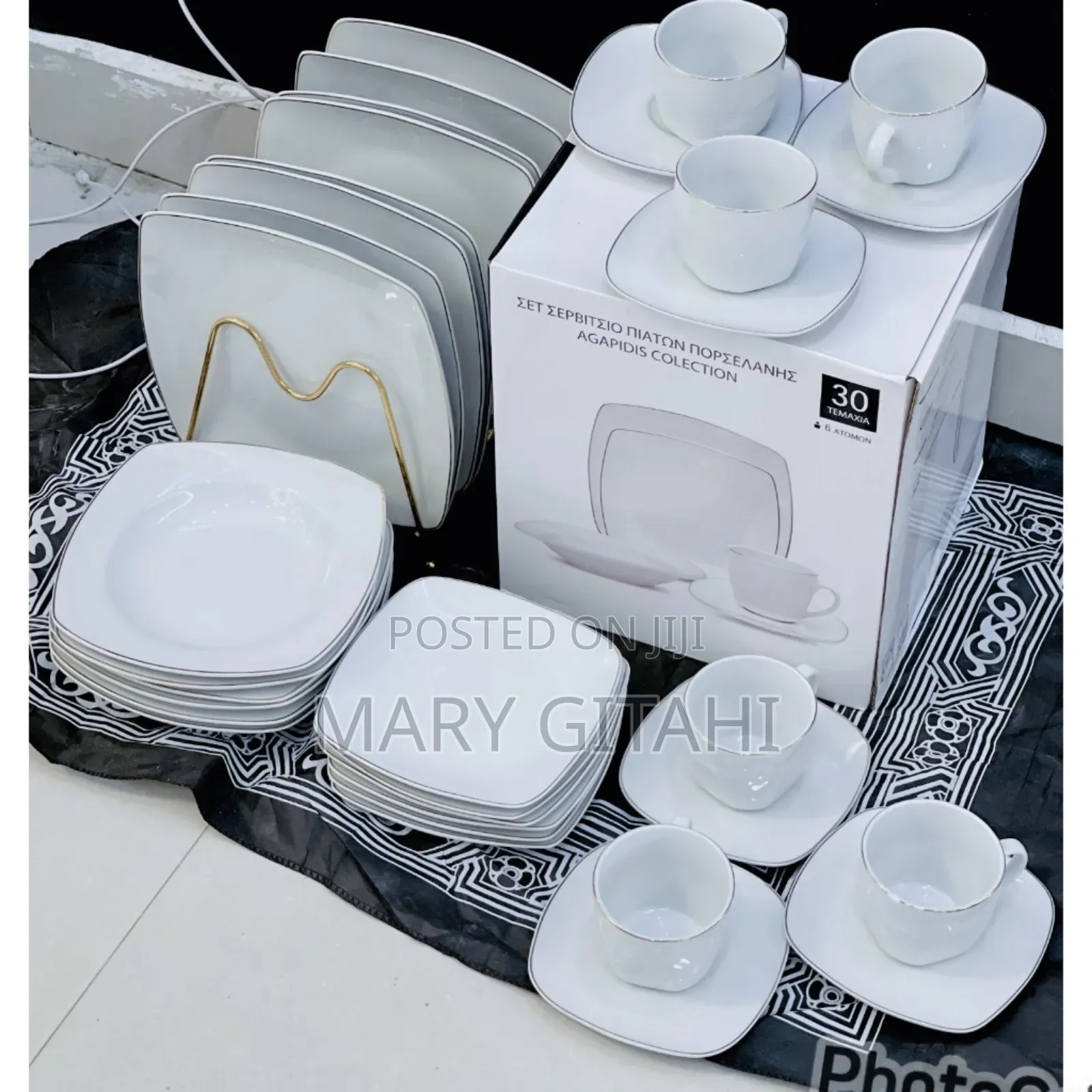 Plain White 30 PCS Porcelain Dinner Set