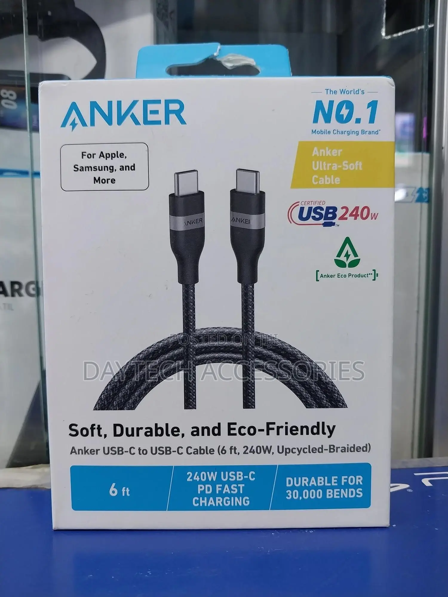Anker Nano Usb C to Usb C Cable 240w Flexible Braided Cable