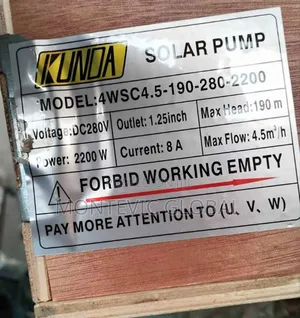 Kunda Dc Solar Submersible Water Pump 190m