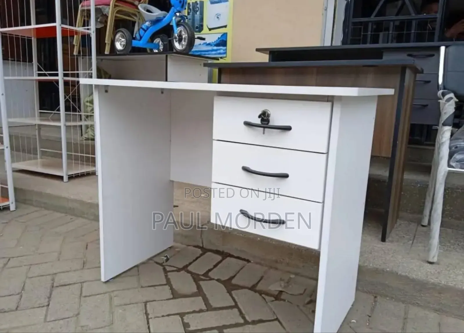 White Office Computer Table 1.0m
