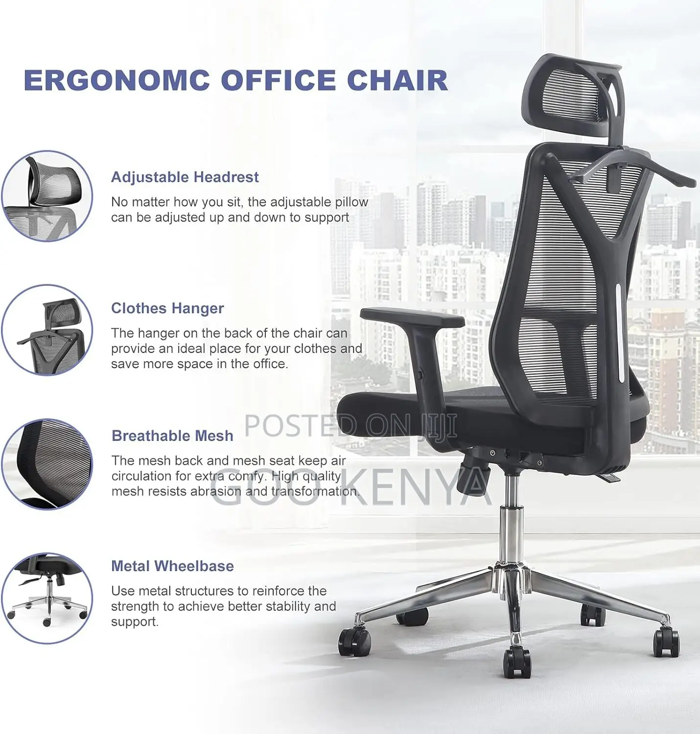 Office Chair ; Ergonomic Mesh Office Chair