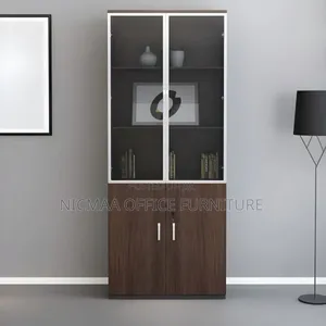 Modern 2-Door Cabinet With Glass Fronted Doors