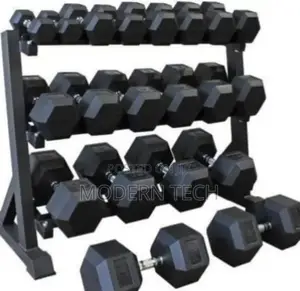 10kg Black Hexagonal Dumbbell Weight ( a Pair)