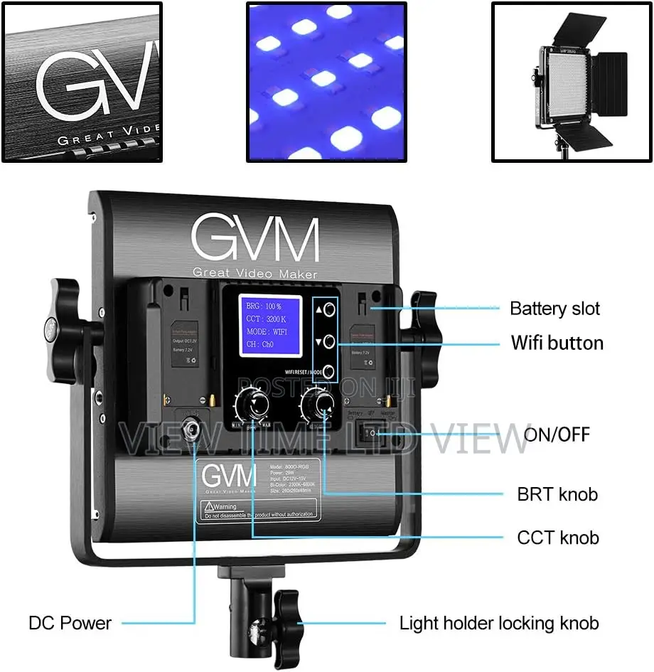 GVM 800d 40w Bi-Color RGB Studio Soft Led Panel Light