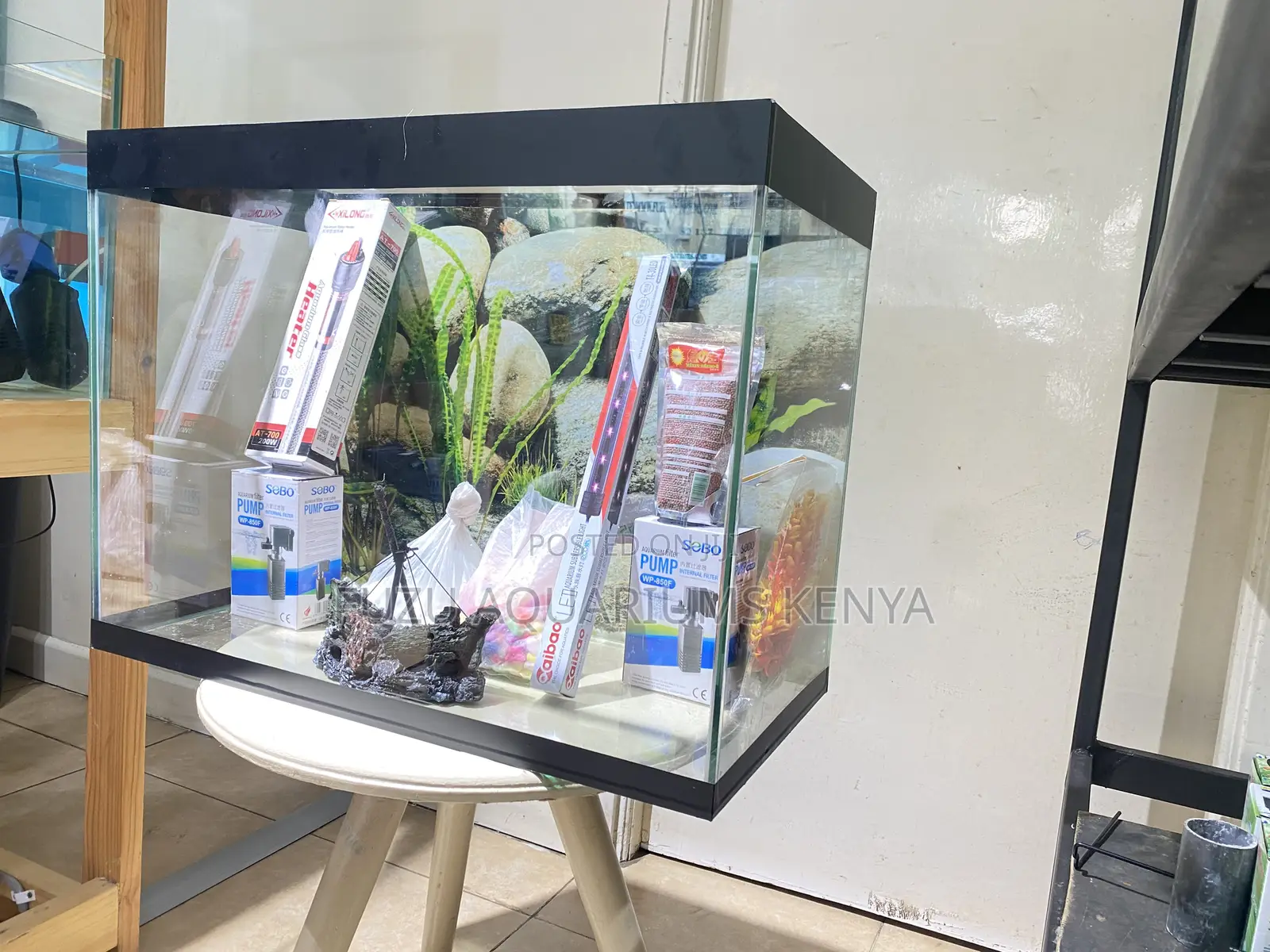 Black Aquarium Masterpiece – Complete 2ft Fish Tank
