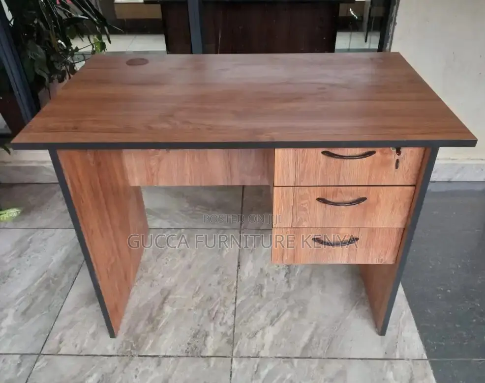 Clerical Desking:Polished Wooden Office Desk With 3-Drawers