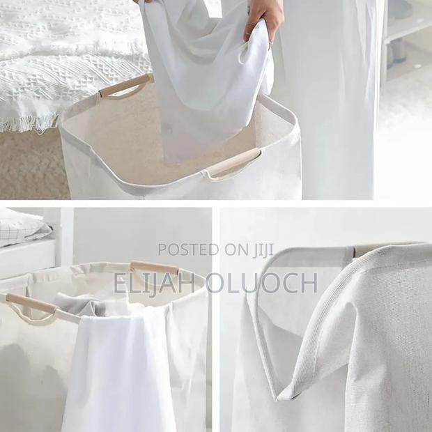 Large Capacity Laundry Hampers With Bamboo Handles