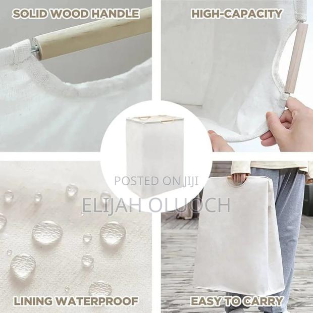 Large Capacity Laundry Hampers With Bamboo Handles - thumbnail 2