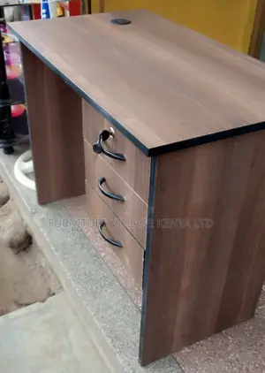 Office Desk:120cm Refined Wood Desk With Three Drawers