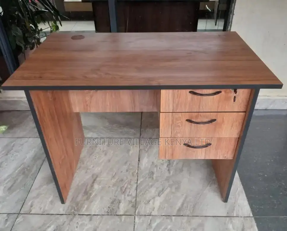 Office Desk:120cm Refined Wood Desk With Three Drawers
