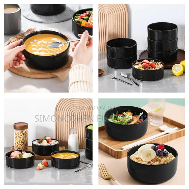 Black Flat Bottom Bowls - main view