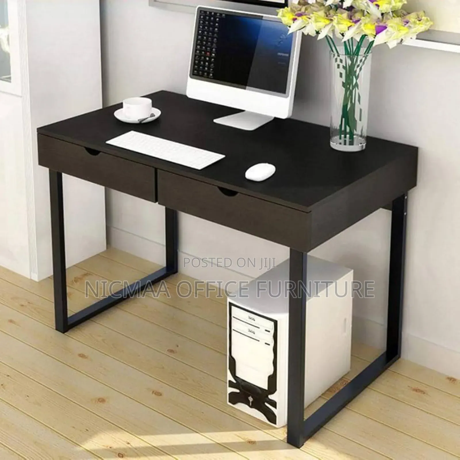 Modern 1.2m Simplistic Desktop With Drawers