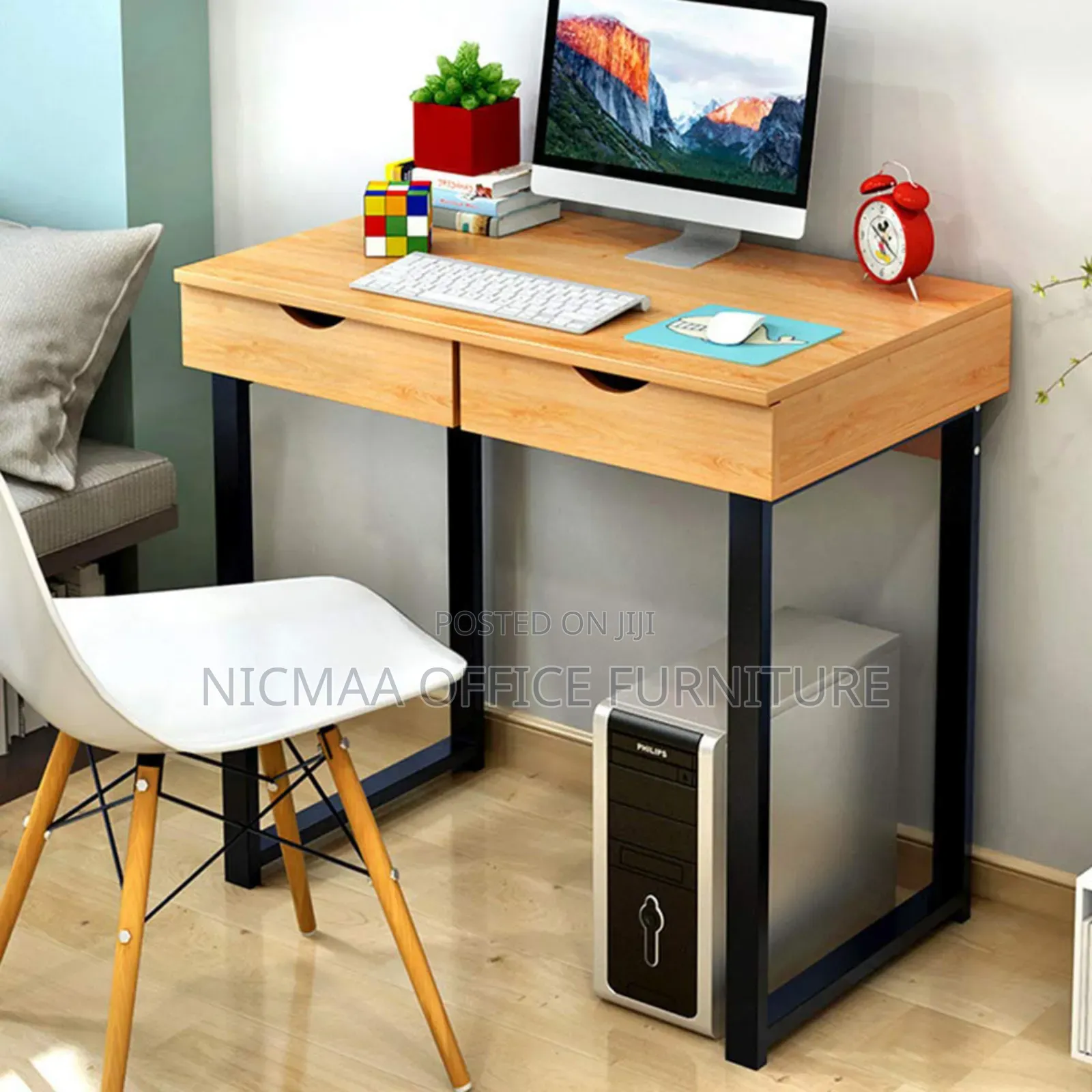Modern 1.2m Simplistic Desktop With Drawers