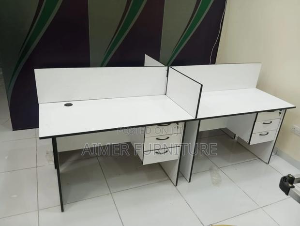 All White 4-Way Workstation