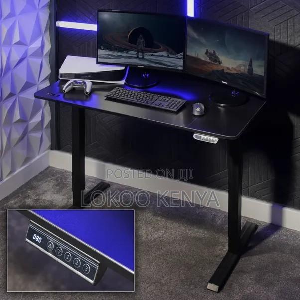 Office Desk : Black Sit and Stand Adjustable Desk