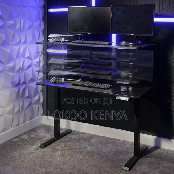 Office Desk : Black Sit and Stand Adjustable Desk - thumbnail 4