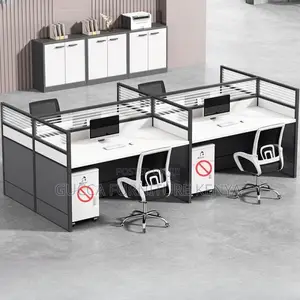 Workstations: Rectangular Office Working Station for 4-User