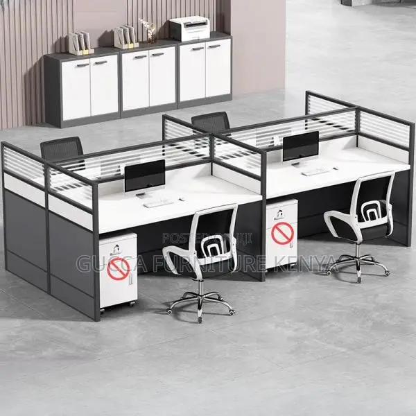 Workstations: Rectangular Office Working Station for 4-User