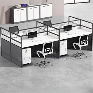 Workstations: Rectangular Office Working Station for 4-User