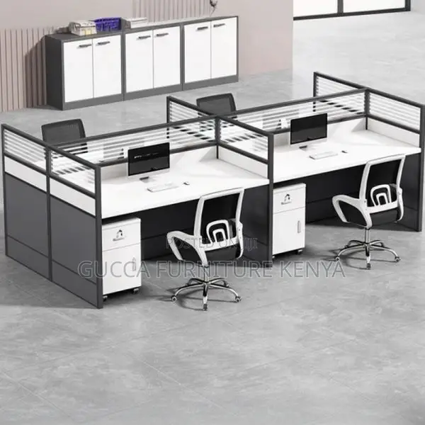 Workstations: Rectangular Office Working Station for 4-User