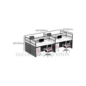 Workstations: Rectangular Office Working Station for 4-User