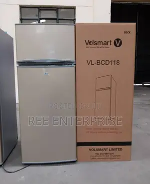 Silver Volsmart 118 Litres Double Door Refrigerator