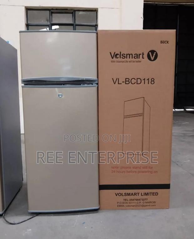 Silver Volsmart 118 Litres Double Door Refrigerator