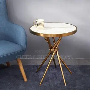 Dining Tables: Round Luxury Modern Metallic Coffee Table