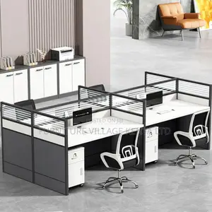 Workstations: Modular Rectangular Co-Working Desk for 4