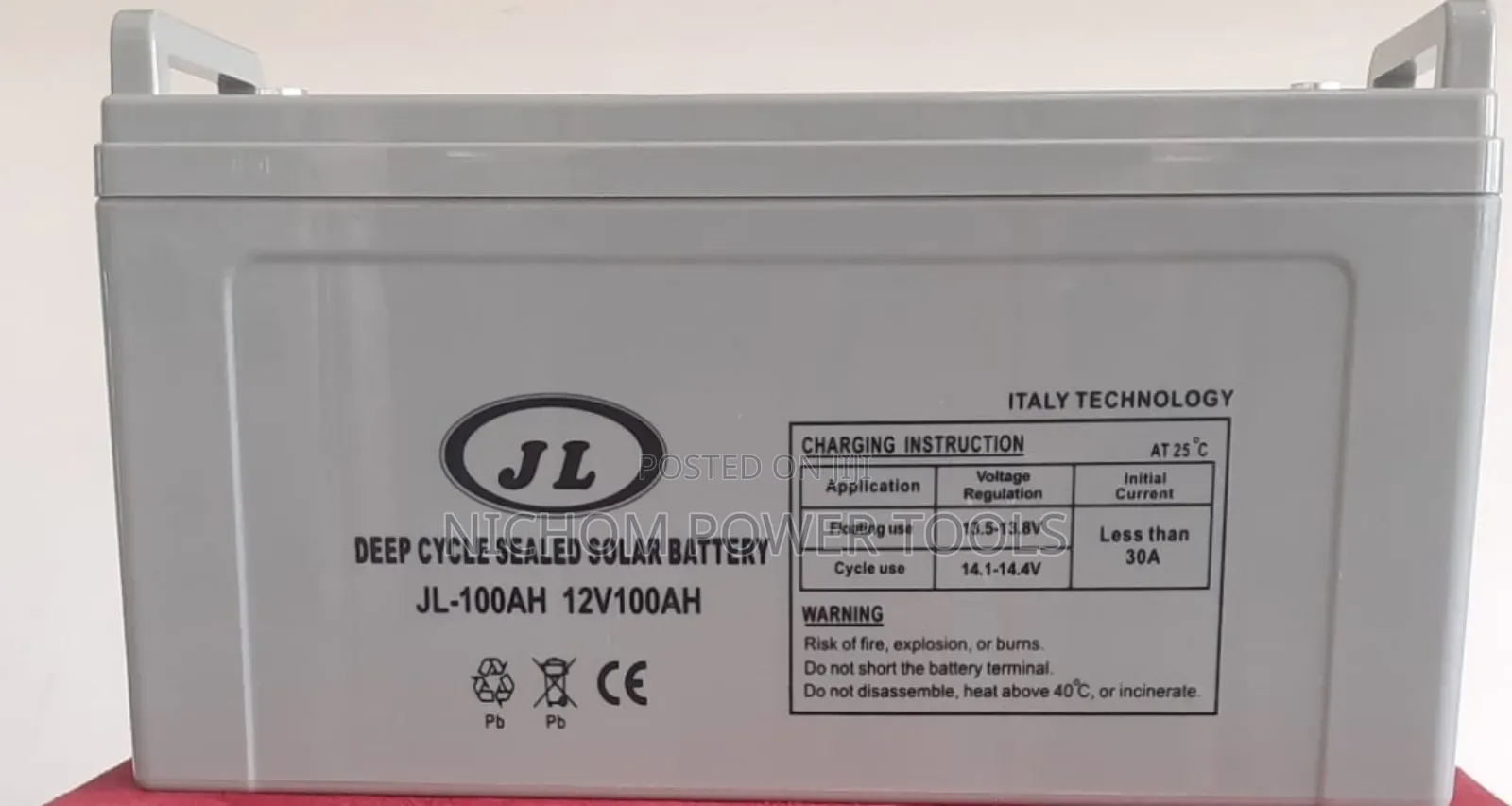 Jl-100ah Deep Cycle Solar Battery 100amps/100ah Battery
