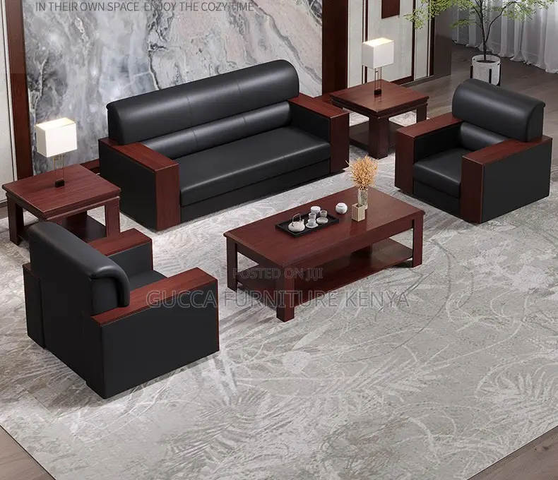 Office Sofa: 5-Seater Small Reception Room Business Sofa Set