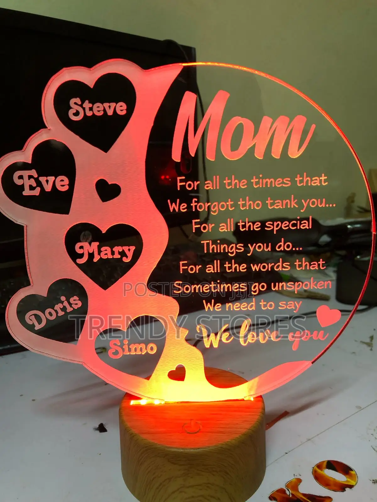 Red Personalized Acrylic Light