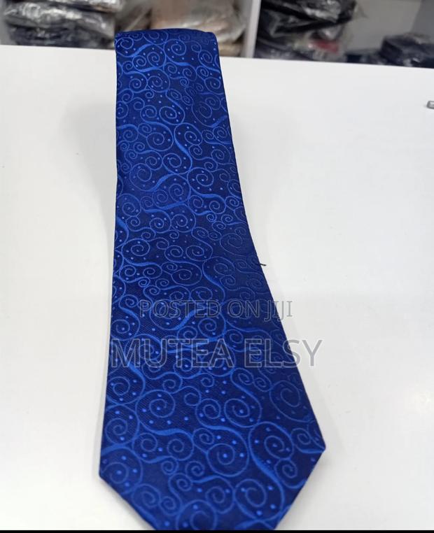 Royal Blue Sky Blue Jacquard Silk Tie Sets - main view