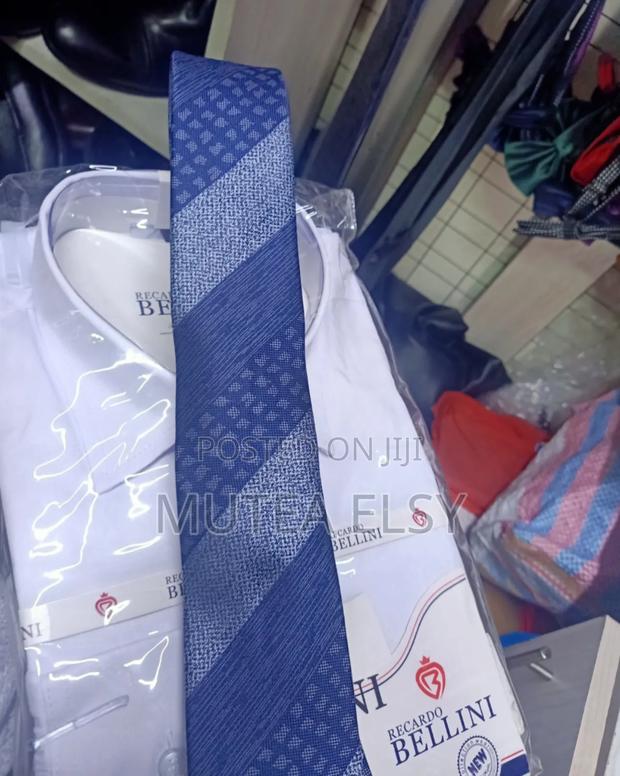 Royal Blue Sky Blue Jacquard Silk Tie Sets - thumbnail 2