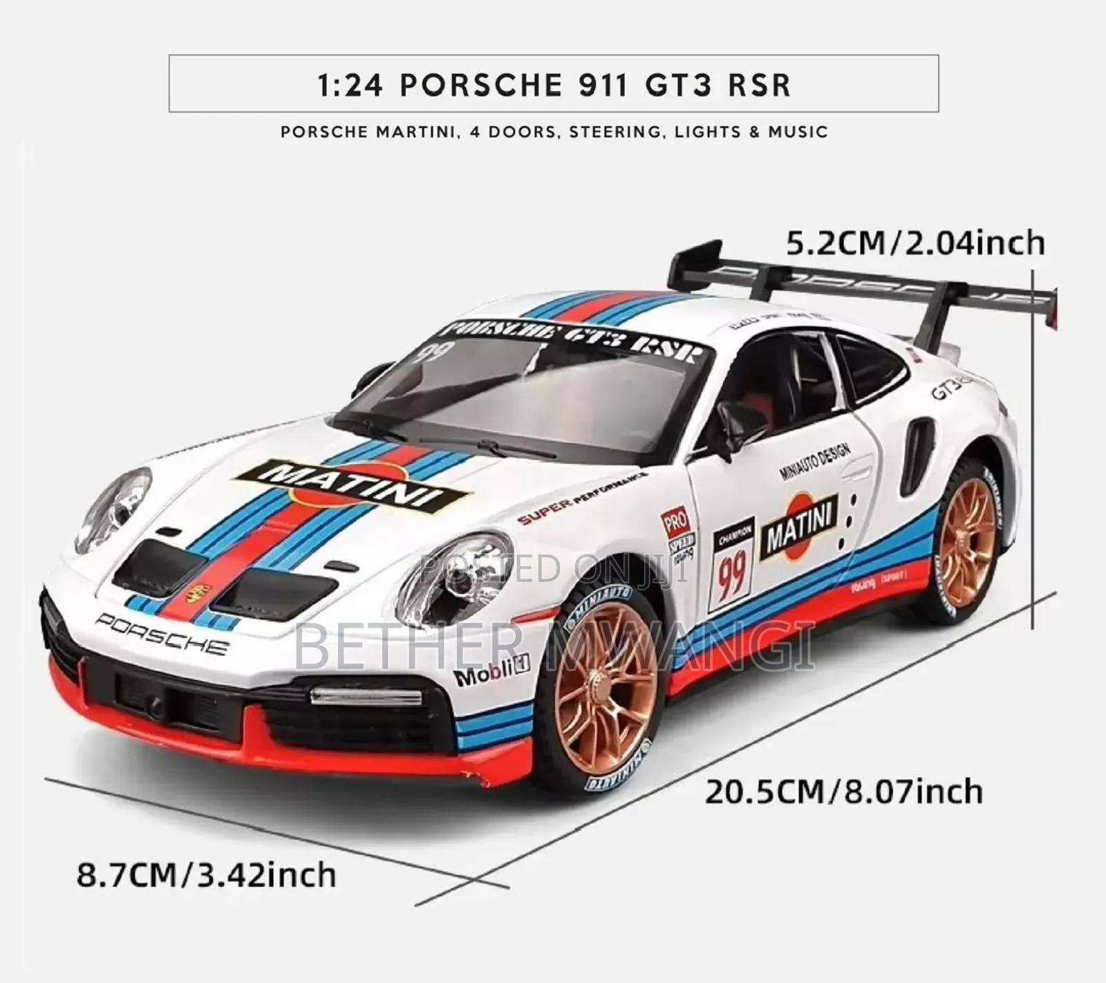 Porsche 911 Gt3 RSR Die Cast Car in Kenya