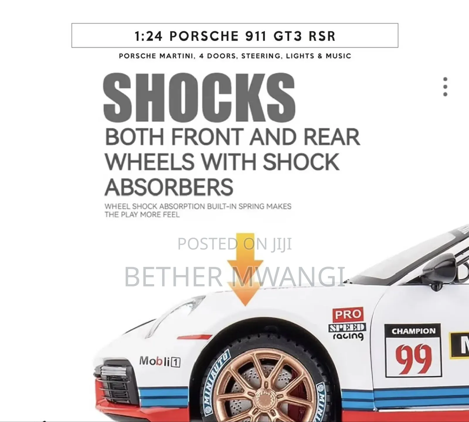 Porsche 911 Gt3 RSR Die Cast Car in Kenya