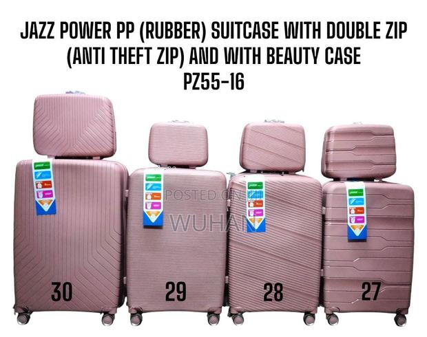 Size 30jazz Power Rubber Suitcase With Double Zip Anti Theft