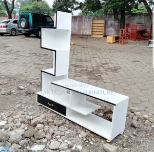 Spacious Modern White Tv Stand Available