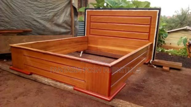 5*6 Stylish Wooden Queen-Size Bed - main view