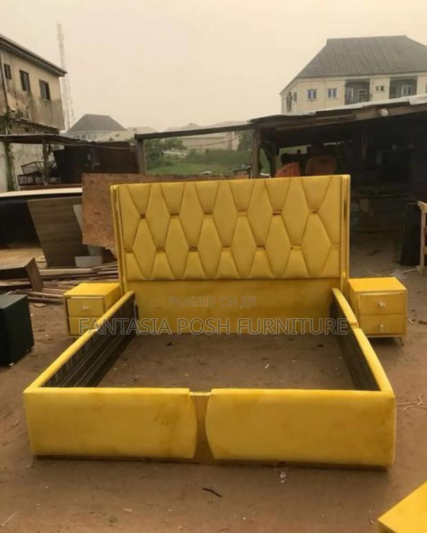 5*6 Golden Glam Chester Bed With 2 Sideboxes - main view