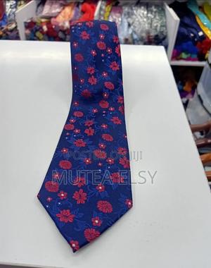 Navyblue Red Pink Floral Executive Tie Sets - thumbnail 2