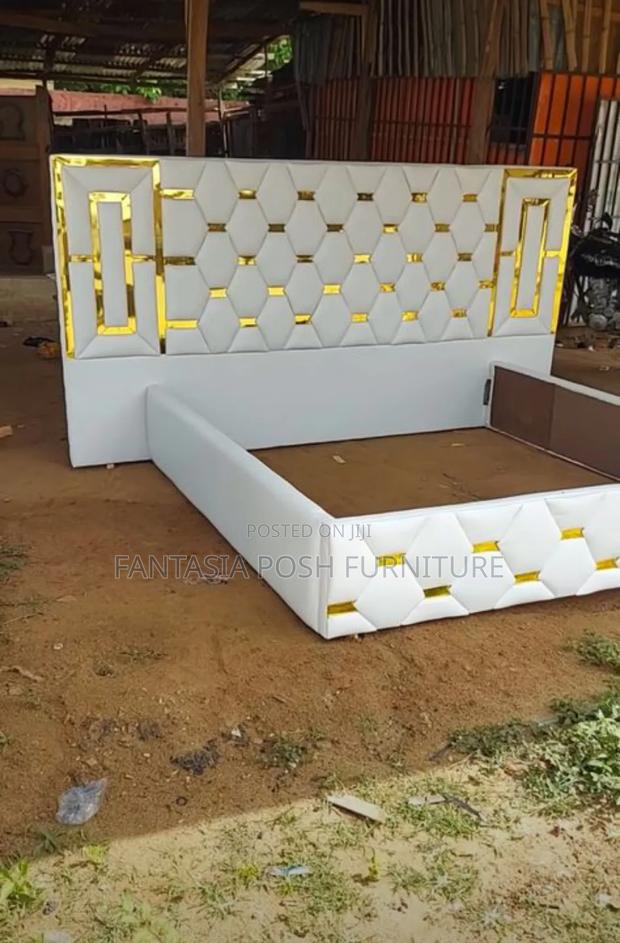 Stunning White Gold 6x6 Bed - main view